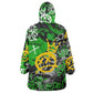 Graffiti Street Art Wearable Blanket Hoodie Smoking Ape Character and Neon Crown Symbols - African Pride