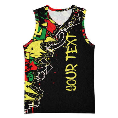 Lion King Africa Graffiti Basketball Jersey Bold Text and Neon Colors TS04