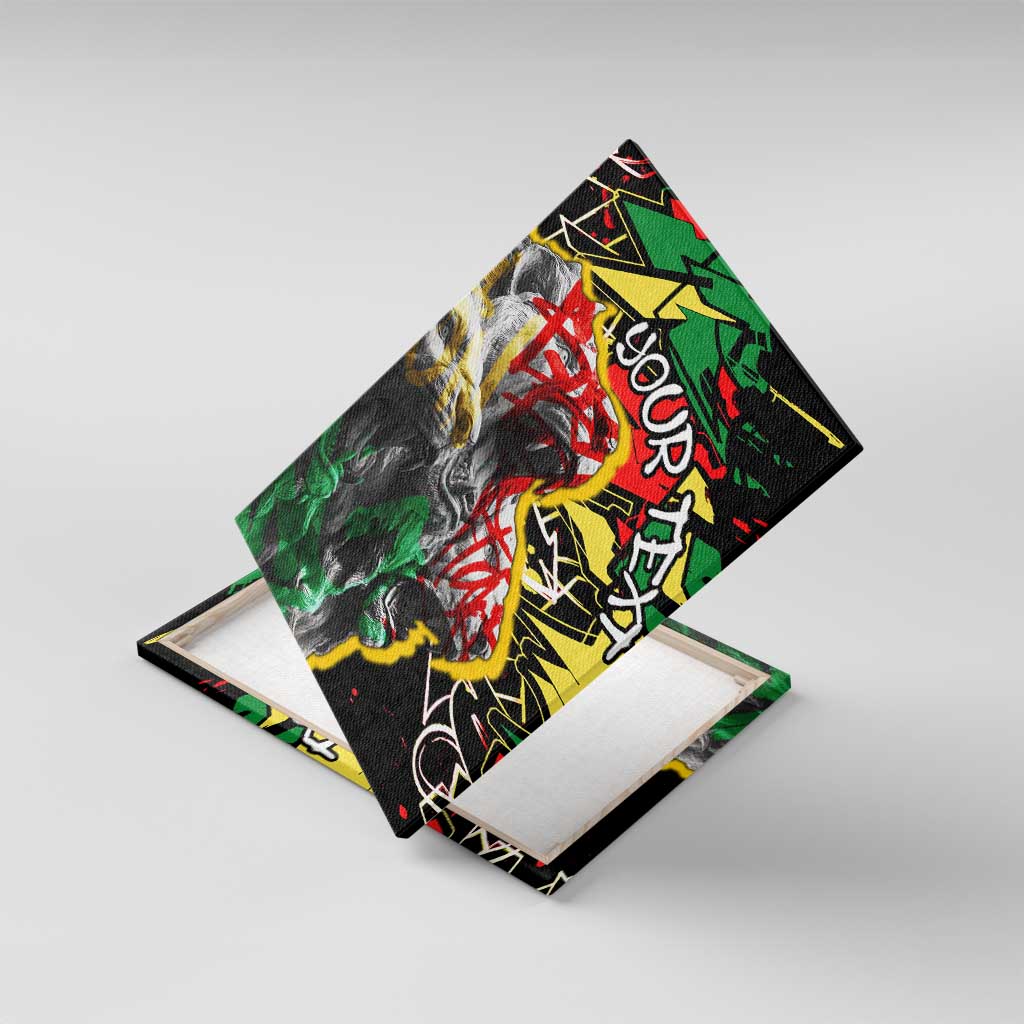 Lion King Africa Graffiti Canvas Wall Art Bold Text and Neon Colors - African Pride