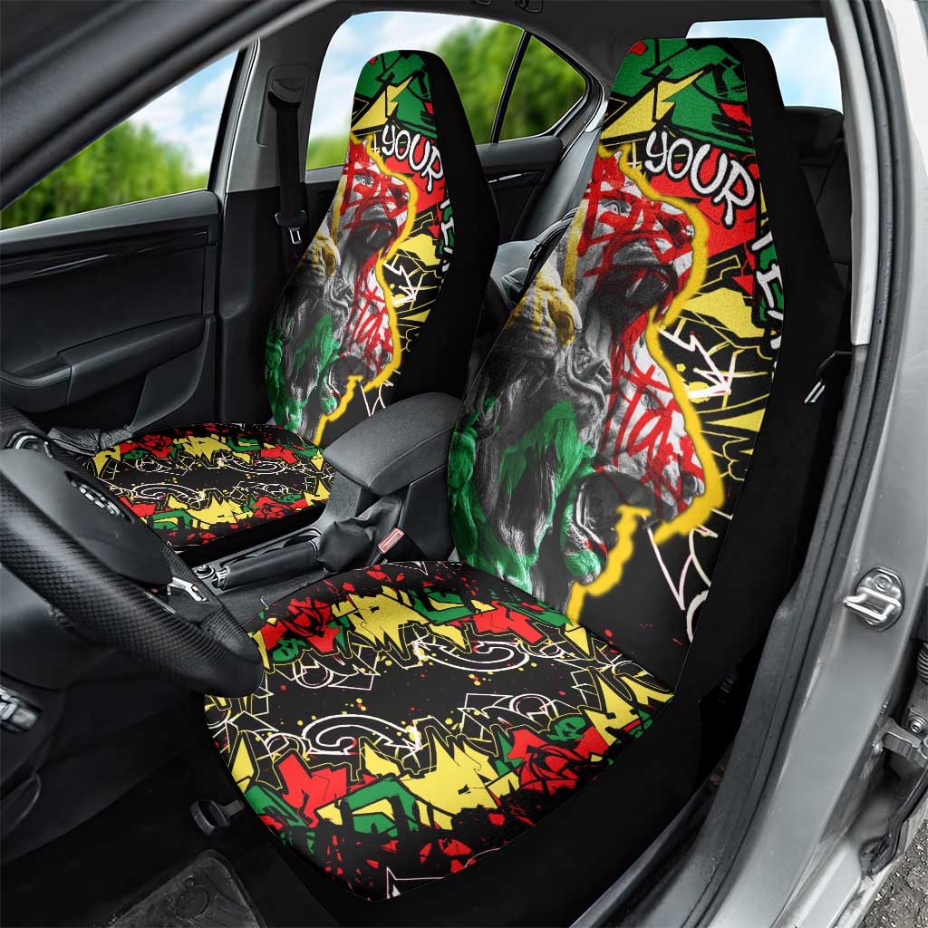 Lion King Africa Graffiti Car Seat Cover Bold Text and Neon Colors - African Pride