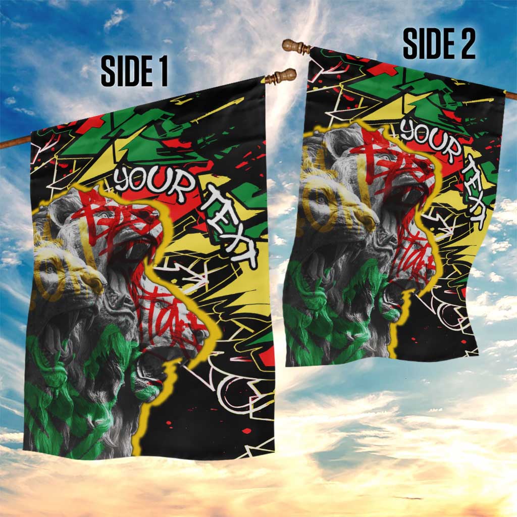 Lion King Africa Graffiti Garden Flag Bold Text and Neon Colors - African Pride