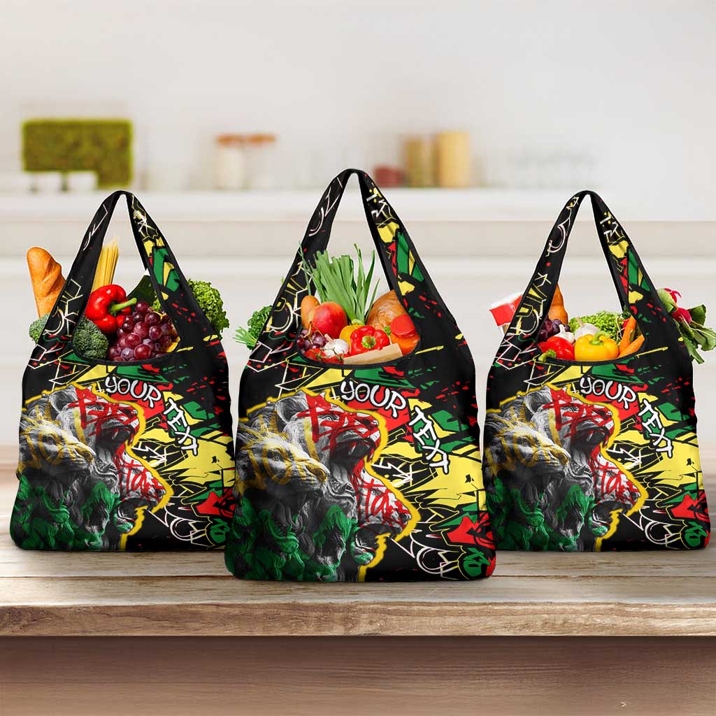 Lion King Africa Graffiti Grocery Bag Bold Text and Neon Colors - African Pride