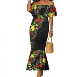 Lion King Africa Graffiti Mermaid Dress Bold Text and Neon Colors - African Pride