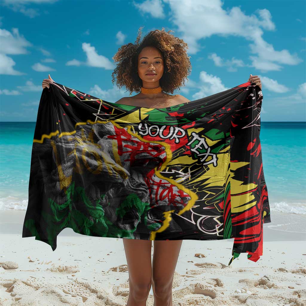 Lion King Africa Graffiti Sarong Bold Text and Neon Colors - African Pride