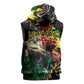 Lion King Africa Graffiti Sleeveless Hoodie Bold Text and Neon Colors - African Pride
