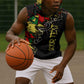 Lion King Africa Graffiti Sleeveless Hoodie Bold Text and Neon Colors - African Pride