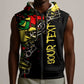 Lion King Africa Graffiti Sleeveless Zip Hoodie Bold Text and Neon Colors - African Pride