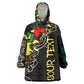 Lion King Africa Graffiti Wearable Blanket Hoodie Bold Text and Neon Colors - African Pride