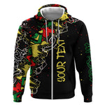 Lion King Africa Graffiti Zip Hoodie Bold Text and Neon Colors - African Pride