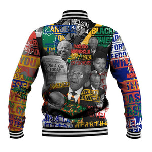 Nelson Mandela Graffiti Baseball Jacket Street Spray Art Recreating The Life Of A Great Man - African Pride