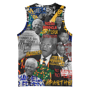 Nelson Mandela Graffiti Basketball Jersey Street Spray Art Recreating The Life Of A Great Man TS04