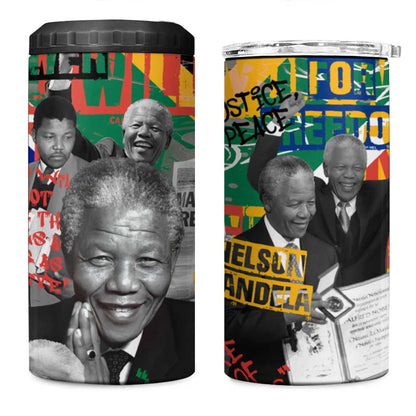 Nelson Mandela Graffiti 4 in 1 Can Cooler Tumbler Street Spray Art Recreating The Life Of A Great Man - African Pride
