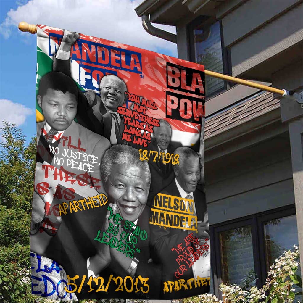 Nelson Mandela Graffiti Garden Flag Street Spray Art Recreating The Life Of A Great Man - African Pride