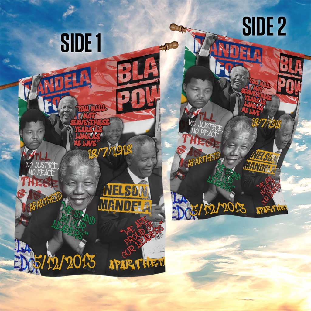 Nelson Mandela Graffiti Garden Flag Street Spray Art Recreating The Life Of A Great Man - African Pride