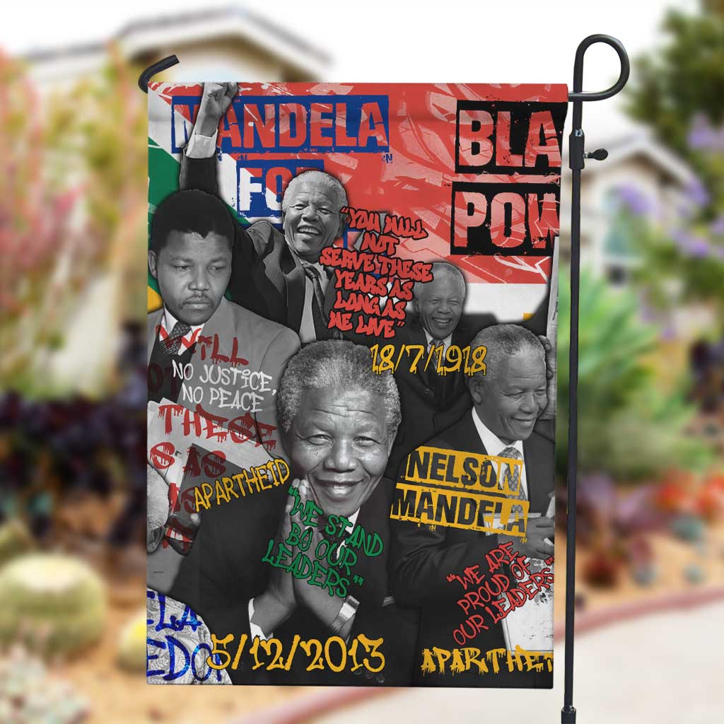 Nelson Mandela Graffiti Garden Flag Street Spray Art Recreating The Life Of A Great Man - African Pride