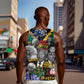 Nelson Mandela Graffiti Men Tank Top Street Spray Art Recreating The Life Of A Great Man - African Pride