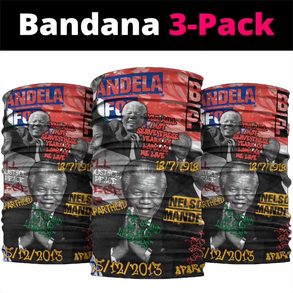 Nelson Mandela Graffiti Neck Gaiter Street Spray Art Recreating The Life Of A Great Man - African Pride