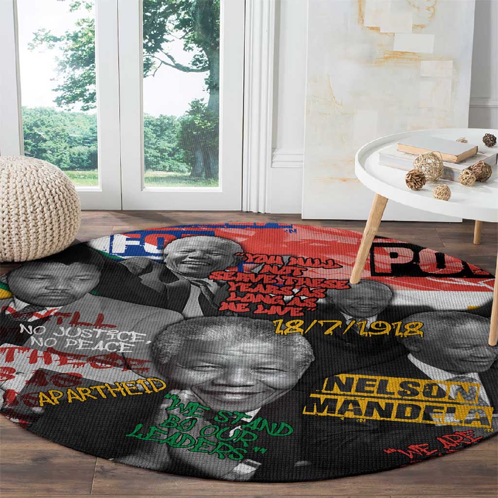 Nelson Mandela Graffiti Round Carpet Street Spray Art Recreating The Life Of A Great Man - African Pride