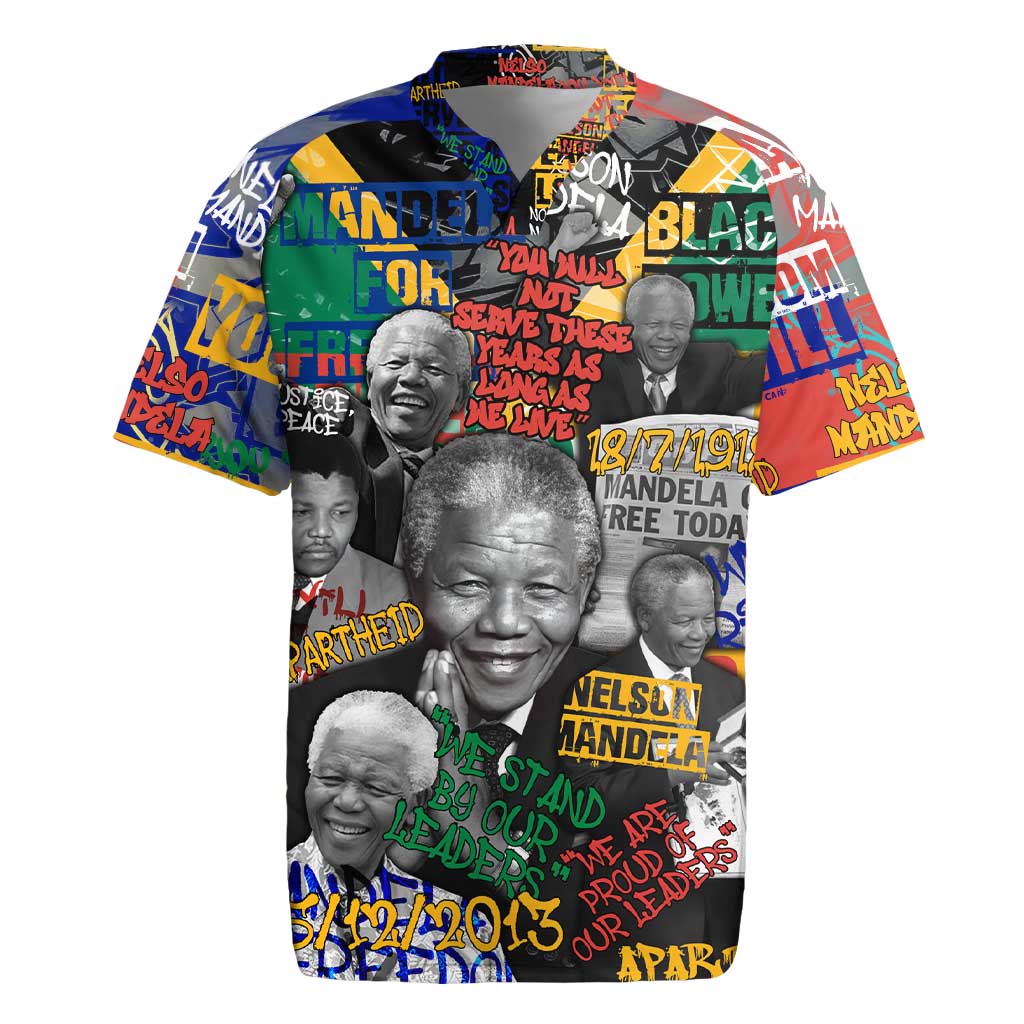 Nelson Mandela Graffiti Rugby Jersey Street Spray Art Recreating The Life Of A Great Man - African Pride
