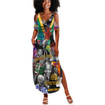 Nelson Mandela Graffiti Summer Maxi Dress Street Spray Art Recreating The Life Of A Great Man - African Pride