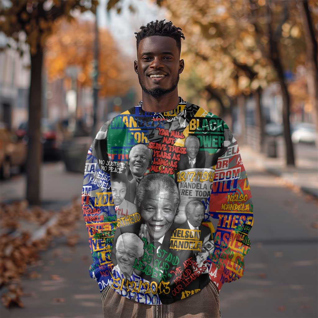 Nelson Mandela Graffiti Sweatshirt Street Spray Art Recreating The Life Of A Great Man - African Pride