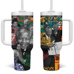 Nelson Mandela Graffiti Tumbler With Handle Street Spray Art Recreating The Life Of A Great Man - African Pride