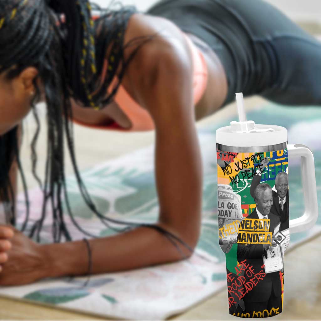 Nelson Mandela Graffiti Tumbler With Handle Street Spray Art Recreating The Life Of A Great Man - African Pride
