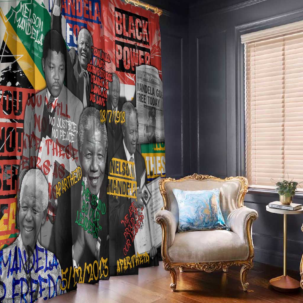 Nelson Mandela Graffiti Window Curtain Street Spray Art Recreating The Life Of A Great Man - African Pride