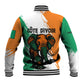Ivory Coast Baseball Jacket African Elephant in Ivorian Flag Colors - African Pride
