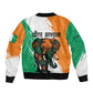 Ivory Coast Bomber Jacket African Elephant in Ivorian Flag Colors - African Pride