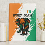 Ivory Coast Canvas Wall Art African Elephant in Ivorian Flag Colors - African Pride