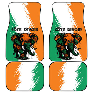 Ivory Coast Car Mats African Elephant in Ivorian Flag Colors - African Pride