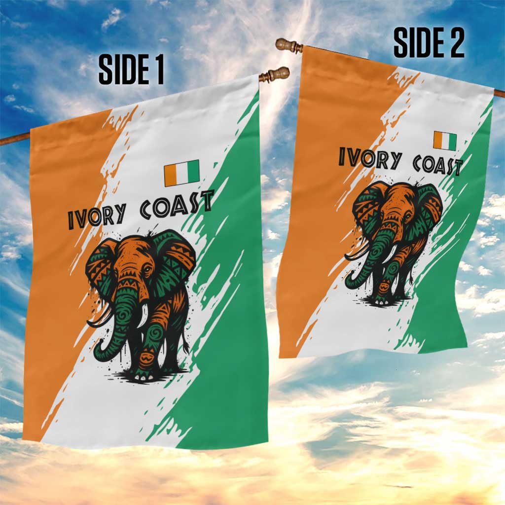 Ivory Coast Garden Flag African Elephant in Ivorian Flag Colors - African Pride