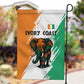 Ivory Coast Garden Flag African Elephant in Ivorian Flag Colors - African Pride