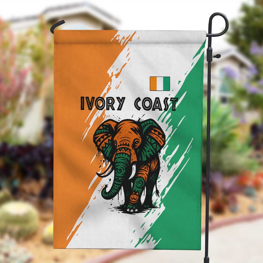 Ivory Coast Garden Flag African Elephant in Ivorian Flag Colors - African Pride