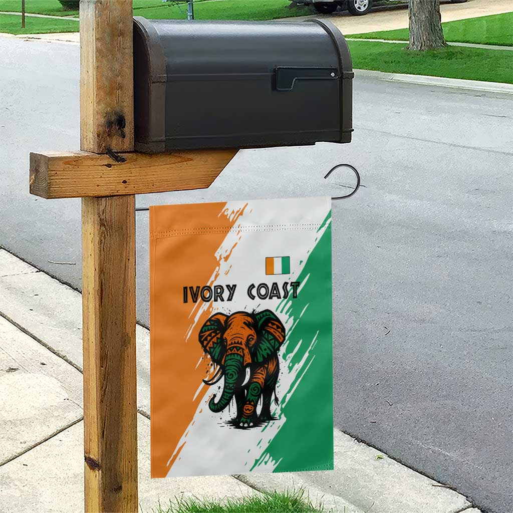 Ivory Coast Garden Flag African Elephant in Ivorian Flag Colors - African Pride