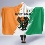 Ivory Coast Hooded Blanket African Elephant in Ivorian Flag Colors - African Pride