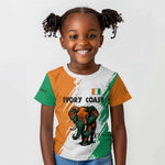 Ivory Coast Kid T shirt African Elephant in Ivorian Flag Colors - African Pride