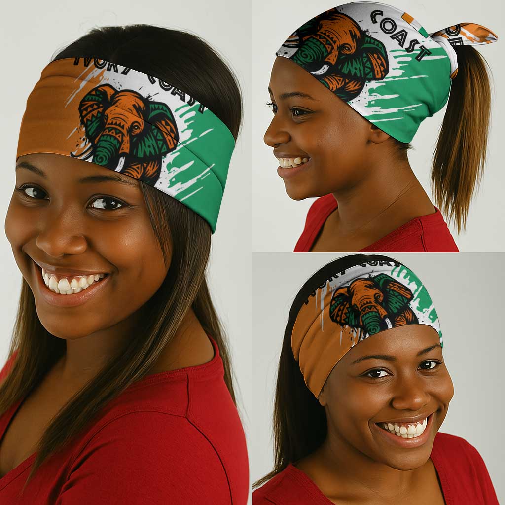 Ivory Coast Neck Gaiter African Elephant in Ivorian Flag Colors - African Pride