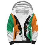 Ivory Coast Sherpa Hoodie African Elephant in Ivorian Flag Colors - African Pride