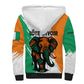 Ivory Coast Sherpa Hoodie African Elephant in Ivorian Flag Colors - African Pride