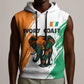 Ivory Coast Sleeveless Hoodie African Elephant in Ivorian Flag Colors - African Pride