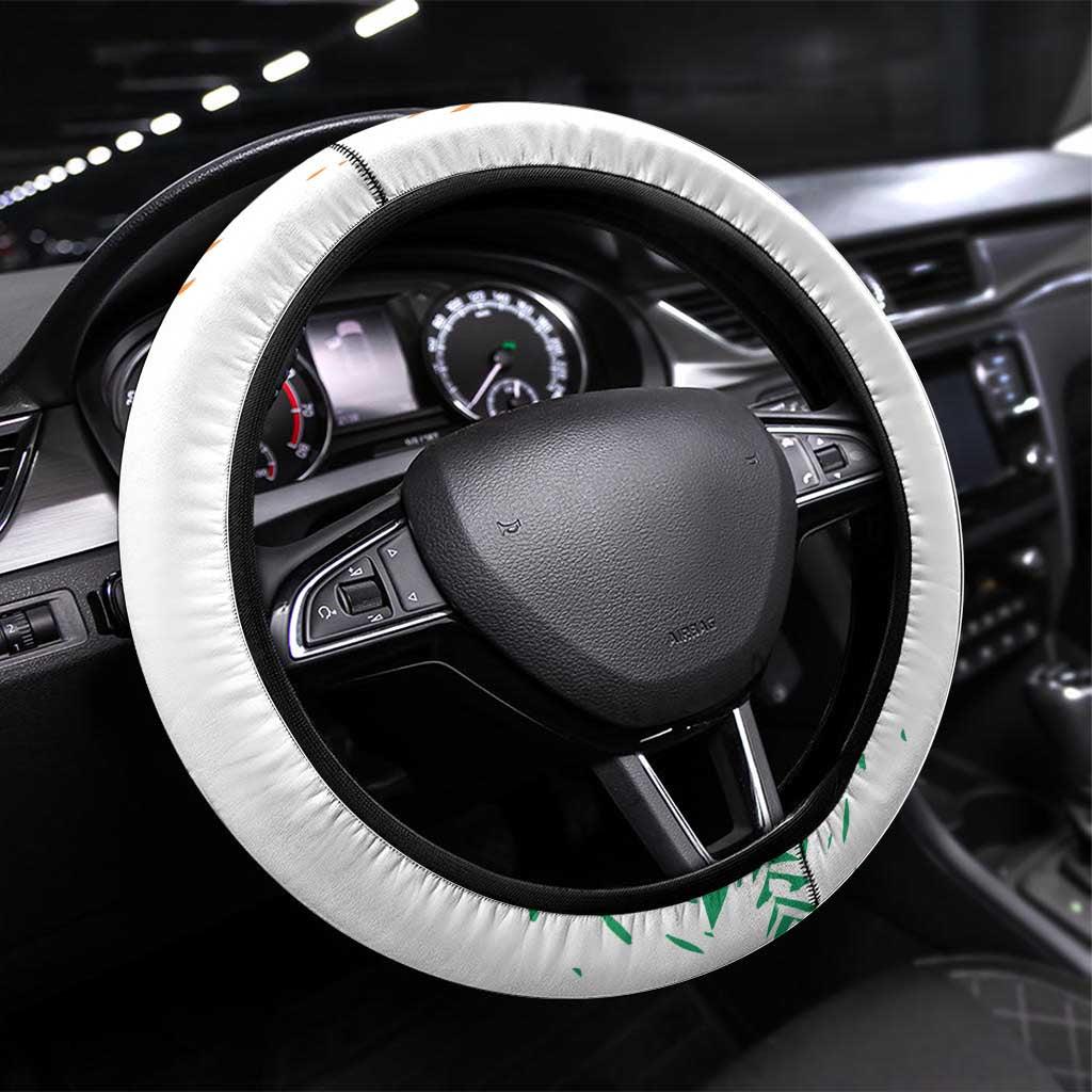 Ivory Coast Steering Wheel Cover African Elephant in Ivorian Flag Colors - African Pride