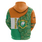 Ivory Coast Hoodie Elephant Crest and Tribal Pattern - African Pride