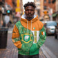 Ivory Coast Hoodie Elephant Crest and Tribal Pattern - African Pride