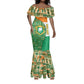Ivory Coast Mermaid Dress Elephant Crest and Tribal Pattern - African Pride