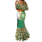 Ivory Coast Mermaid Dress Elephant Crest and Tribal Pattern - African Pride