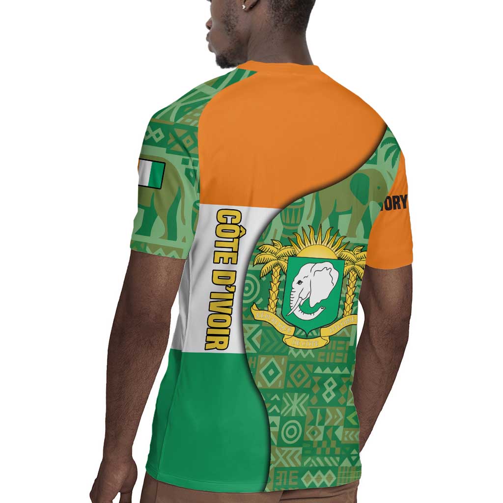 Ivory Coast Rugby Jersey Elephant Crest and Tribal Pattern - African Pride