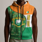 Ivory Coast Sleeveless Zip Hoodie Elephant Crest and Tribal Pattern - African Pride