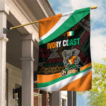 Ivory Coast Elephants Football Garden Flag Soccer with Tribal Pattern - African Pride